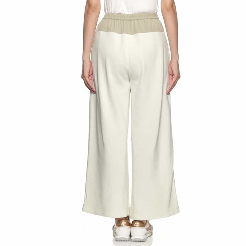 BARNEYS NEW YORK コーデュロイ素材サイドライン入りドローストリング ワイドパンツ OFF WHITE