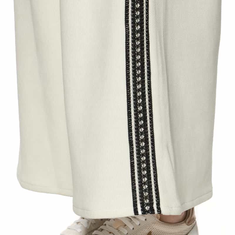 BARNEYS NEW YORK コーデュロイ素材サイドライン入りドローストリング ワイドパンツ OFF WHITE