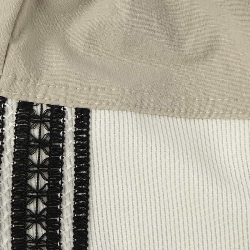 BARNEYS NEW YORK コーデュロイ素材サイドライン入りドローストリング ワイドパンツ OFF WHITE