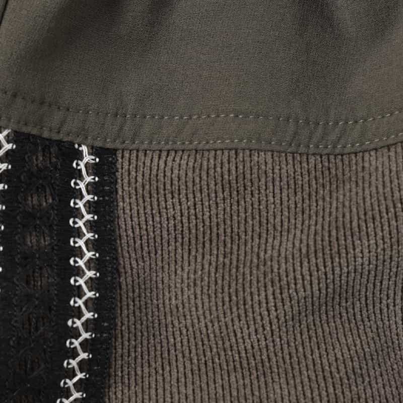 BARNEYS NEW YORK コーデュロイ素材サイドライン入りドローストリング ワイドパンツ BROWN