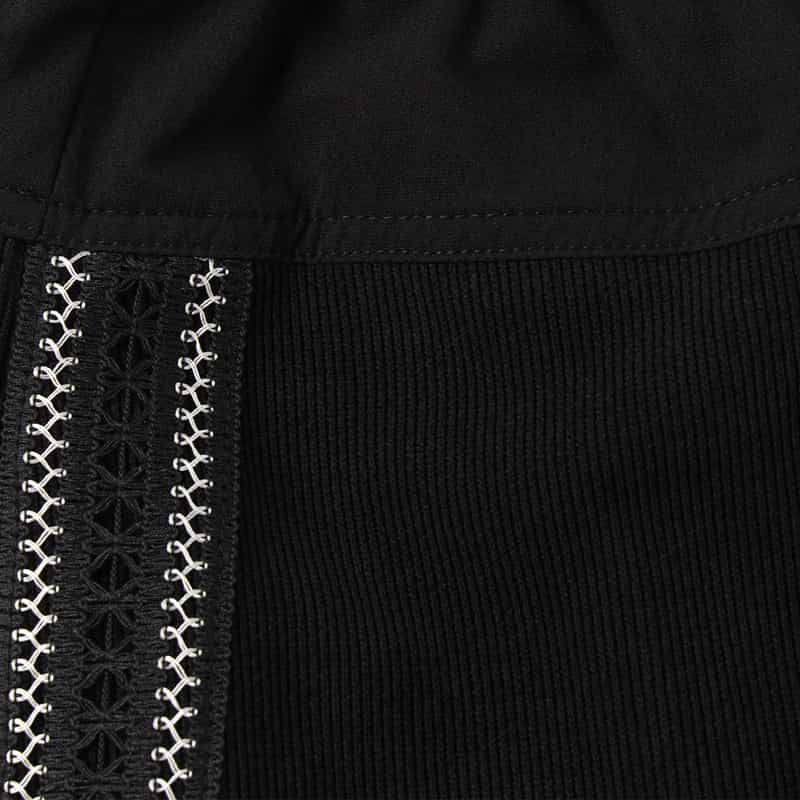 BARNEYS NEW YORK コーデュロイ素材サイドライン入りドローストリング ワイドパンツ BLACK