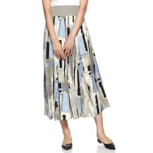 ウォッシャブル ジオメトリック柄ロングスカート