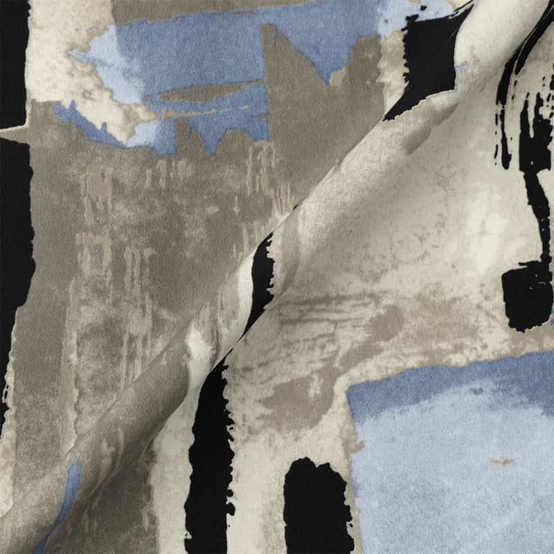 BARNEYS NEW YORK ウォッシャブル ジオメトリック柄ロングスカート BLUE