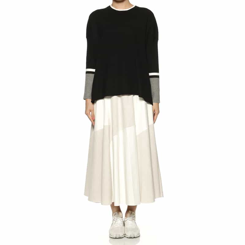 BARNEYS NEW YORK 異素材コンビネーションスカート OFF WHITE