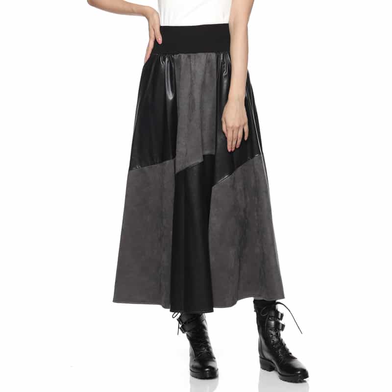 BARNEYS NEW YORK 異素材コンビネーションスカート BLACK