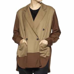 ウォッシャブル コンビネーションテーラードシャツジャケット