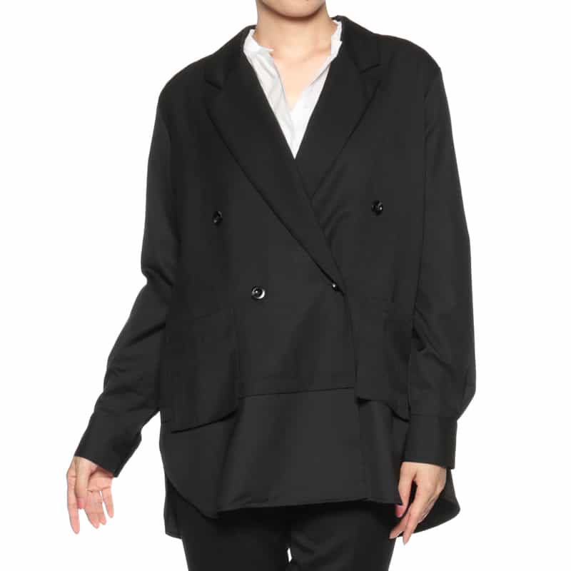 バーニーズニューヨークBARNEYS NEW YORKノーカラージャケットコート BARNEYS NEW YORK（ボーダー ・ ノーカラージャケット）のフリマ