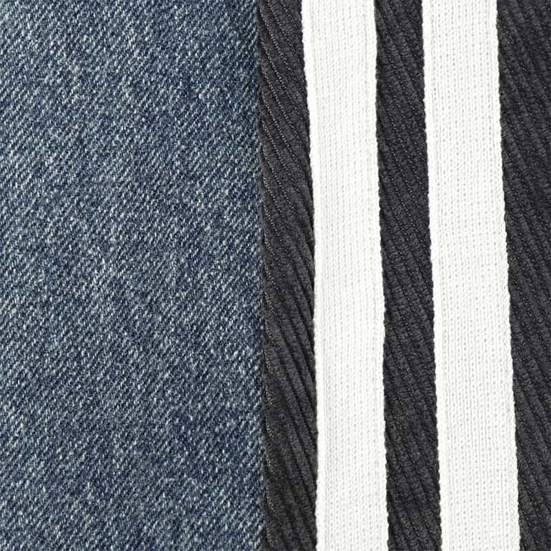 BARNEYS NEW YORK デニム＆コーデュロイ コンビネーション ドローストリング スカート BLUE