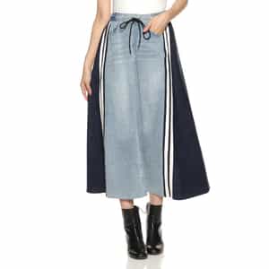 デニム＆コーデュロイ コンビネーション ドローストリング スカート