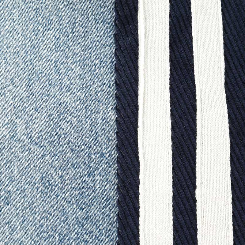 BARNEYS NEW YORK デニム＆コーデュロイ コンビネーション ドローストリング スカート LIGHT BLUE