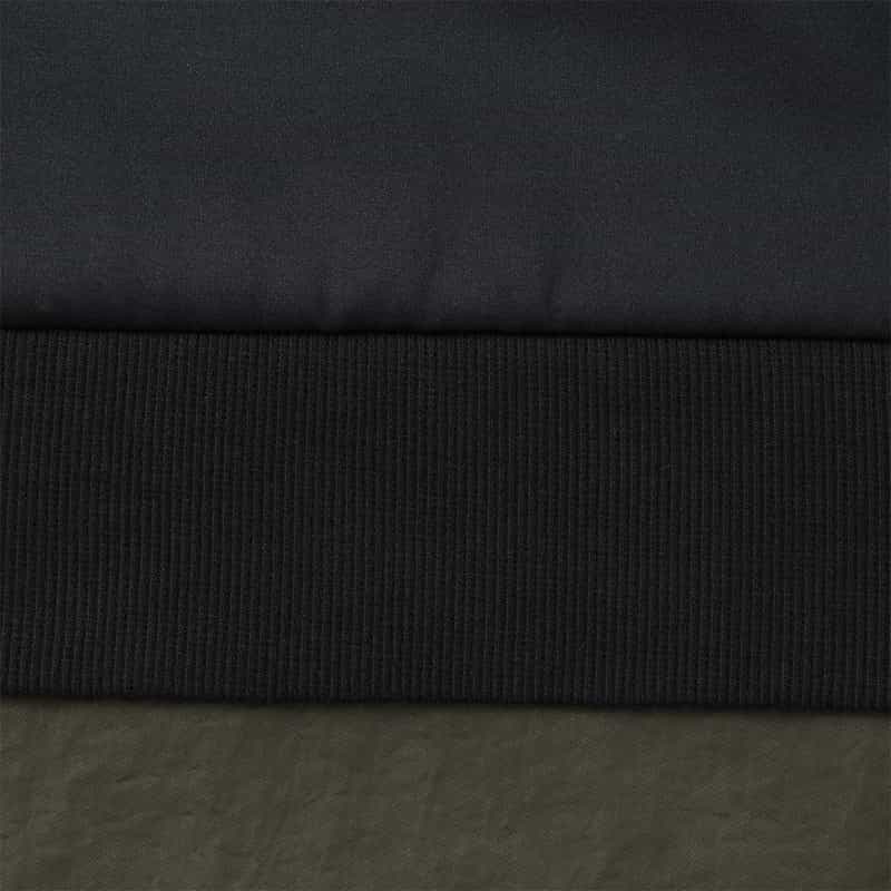 BARNEYS NEW YORK ウォッシャブル 異素材コンビネーション ジップアップブルゾン BLACK