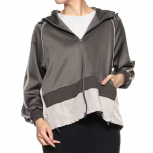 ウォッシャブル 異素材コンビネーション ジップアップブルゾン