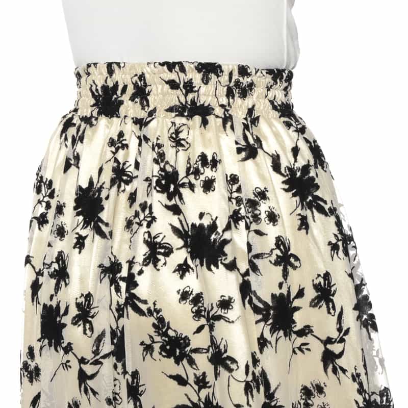 BARNEYS NEW YORK フラワー柄ロングスカート OFF WHITE