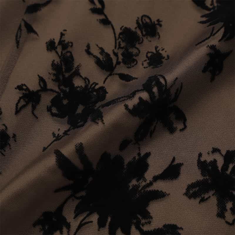 BARNEYS NEW YORK フラワー柄ロングスカート BROWN