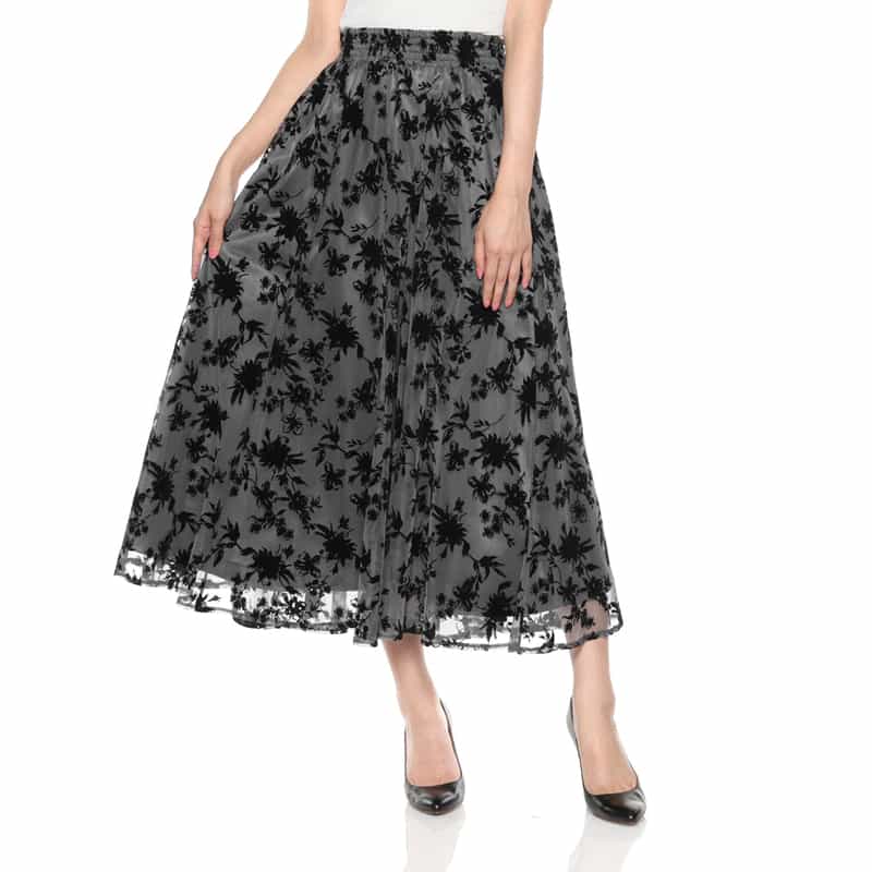 【NINA RICCI】NAVYタイプライター コクーン バレル スカート ウォッシャブル タイプライター ロングスカート（2238383