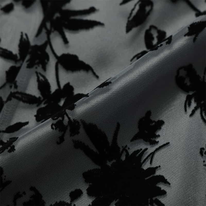 BARNEYS NEW YORK フラワー柄ロングスカート GRAY