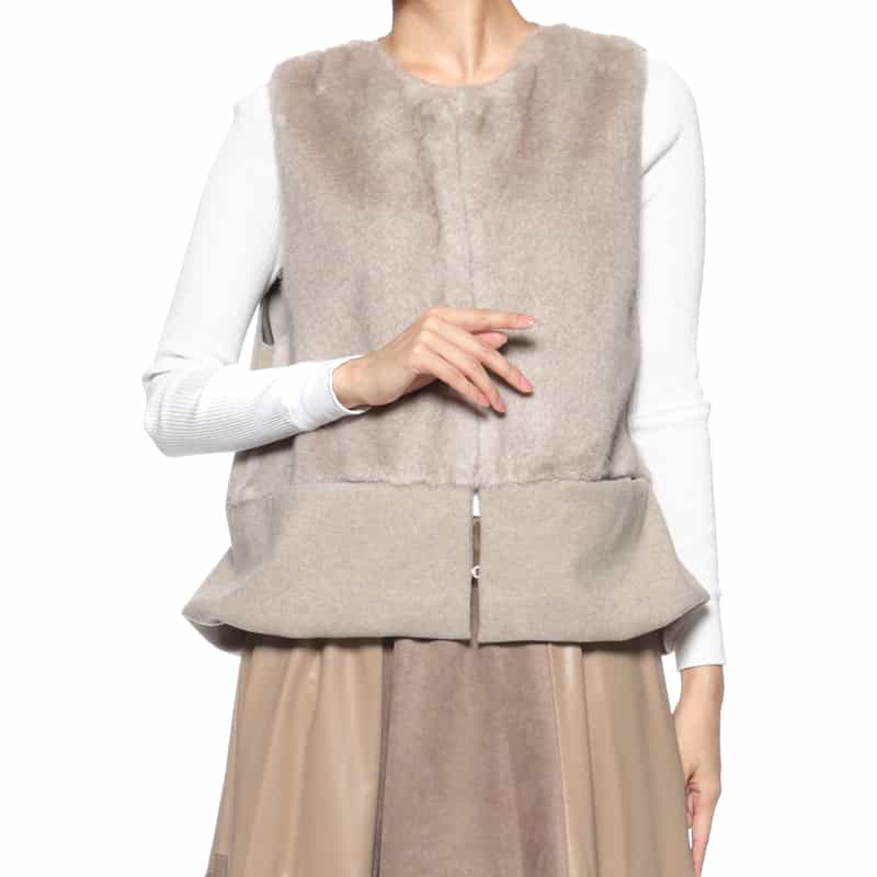 BARNEYS NEW YORK 異素材コンビネーションベスト GRAY