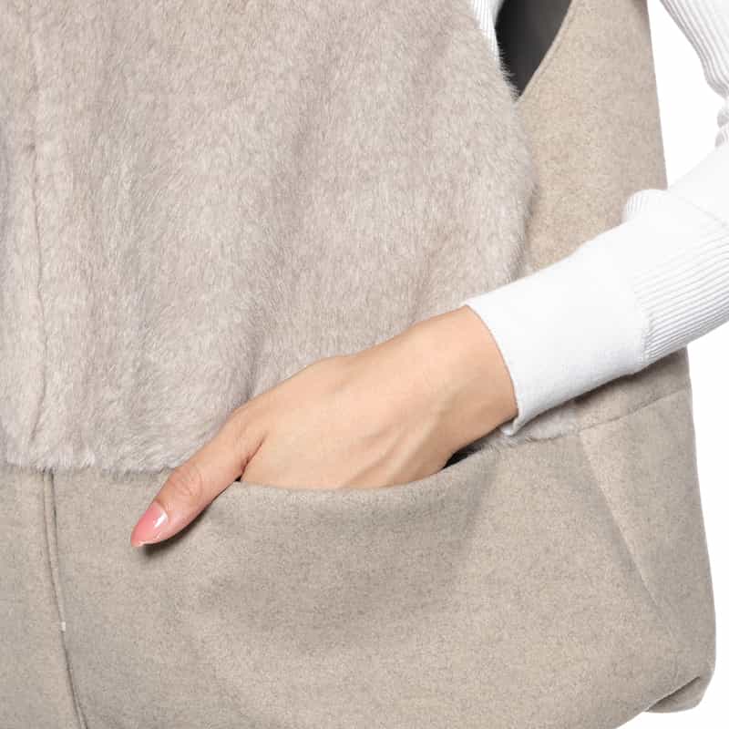 BARNEYS NEW YORK 異素材コンビネーションベスト GRAY