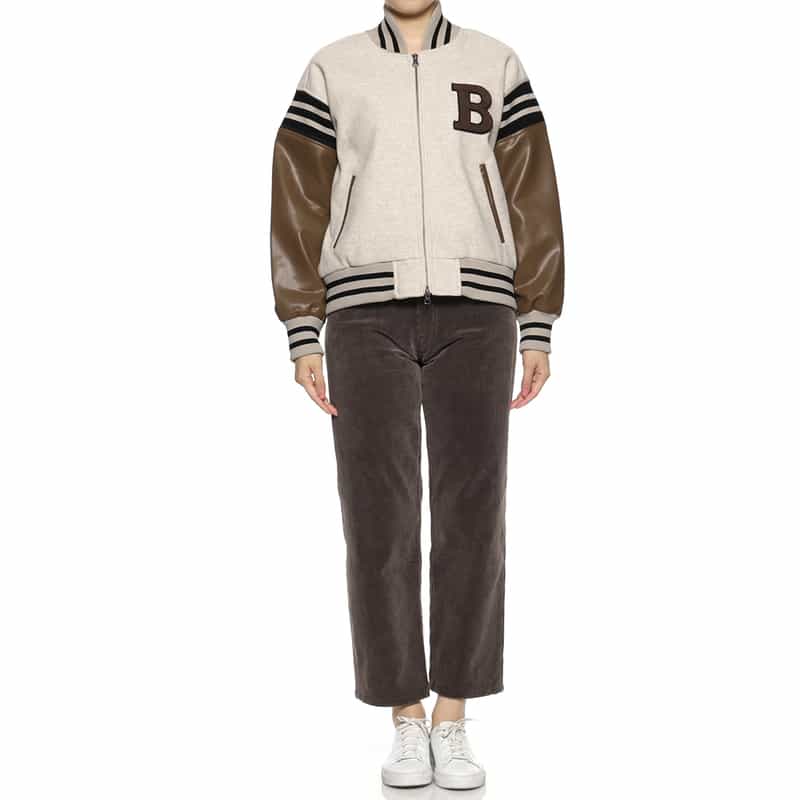 BARNEYS NEW YORK 異素材コンビネーション スタジアムジャンパー BEIGE