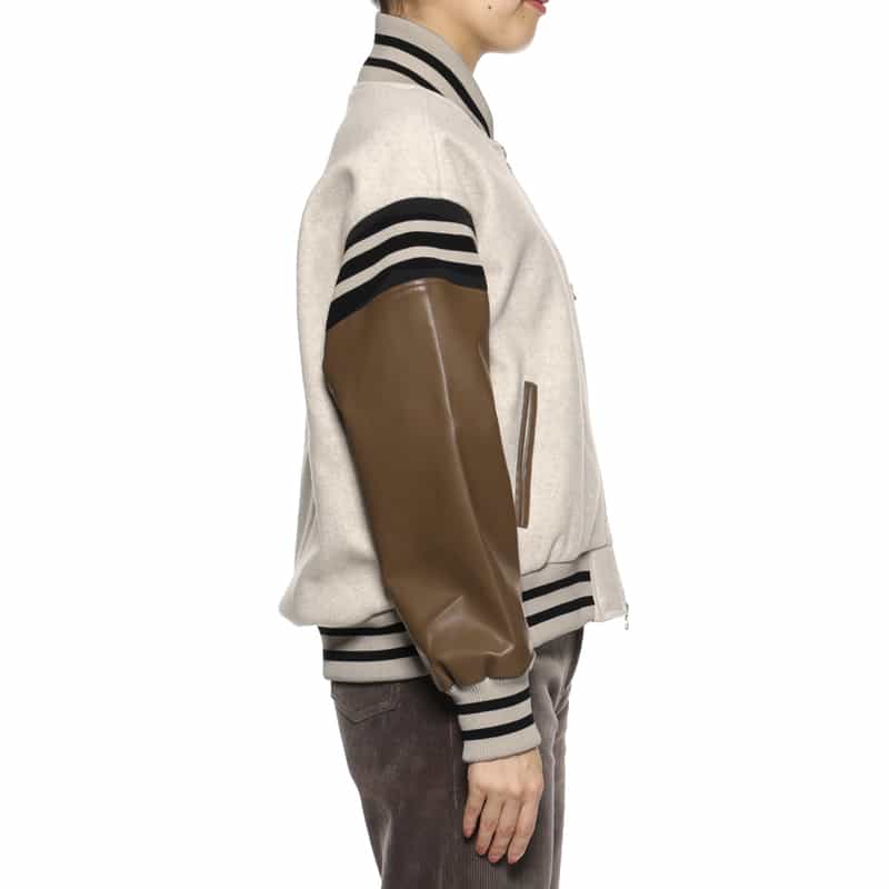 BARNEYS NEW YORK 異素材コンビネーション スタジアムジャンパー BEIGE