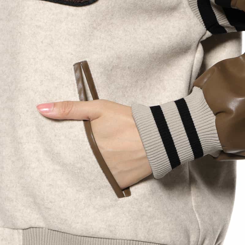 BARNEYS NEW YORK 異素材コンビネーション スタジアムジャンパー BEIGE