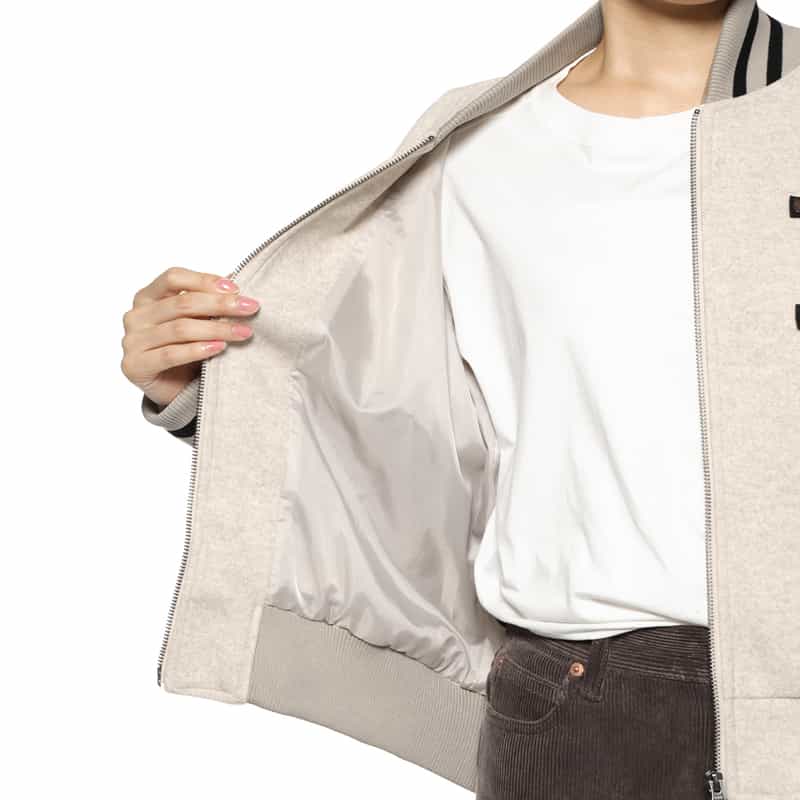 BARNEYS NEW YORK 異素材コンビネーション スタジアムジャンパー BEIGE