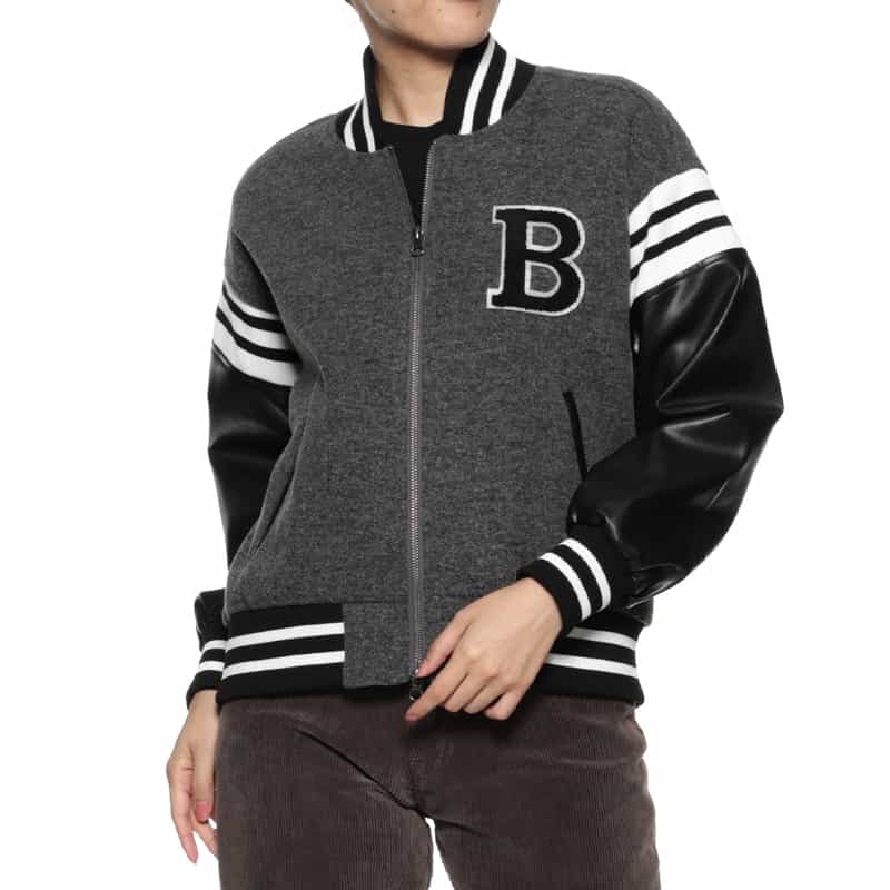 BARNEYS NEW YORK 異素材コンビネーション スタジアムジャンパー DARK GRAY