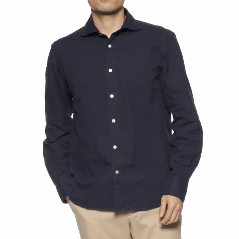 FINAMORE FINAMORE＜フィナモレ＞ コットンシャツ"PANTELLERIA" NAVY