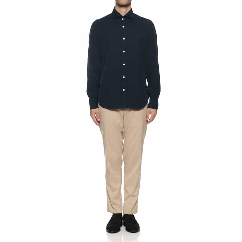 FINAMORE FINAMORE＜フィナモレ＞ コットンコーデュロイシャツ"PANTELLERIA" NAVY