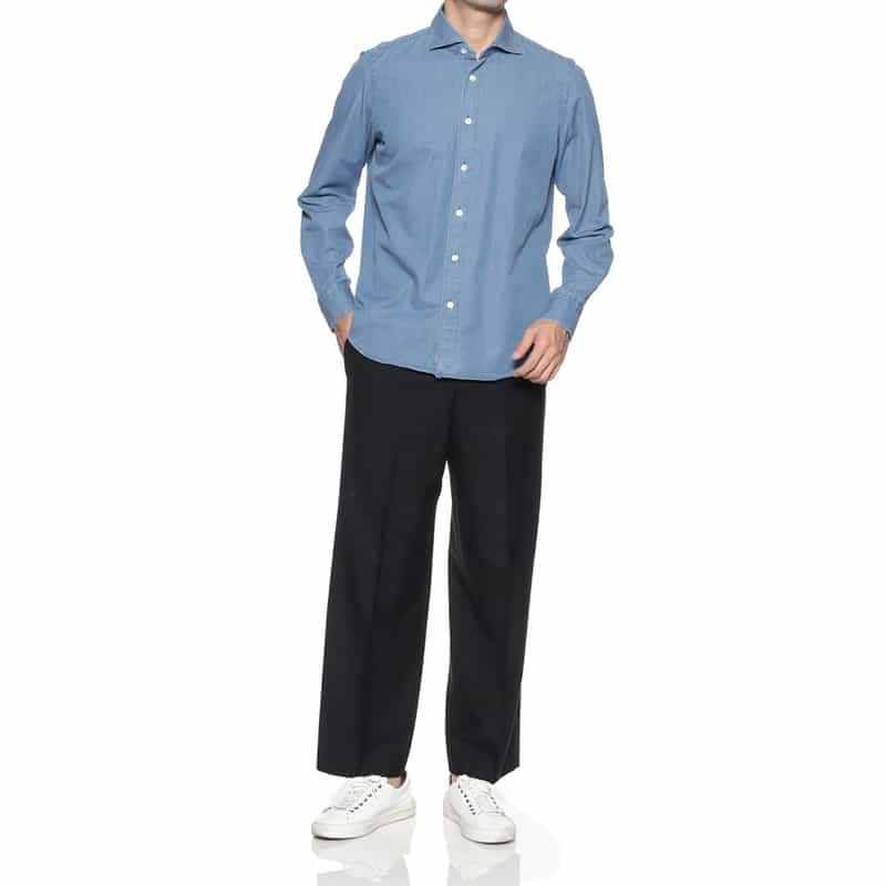 FINAMORE FINAMORE＜フィナモレ＞ デニムシャツ"SIMONE" BLUE