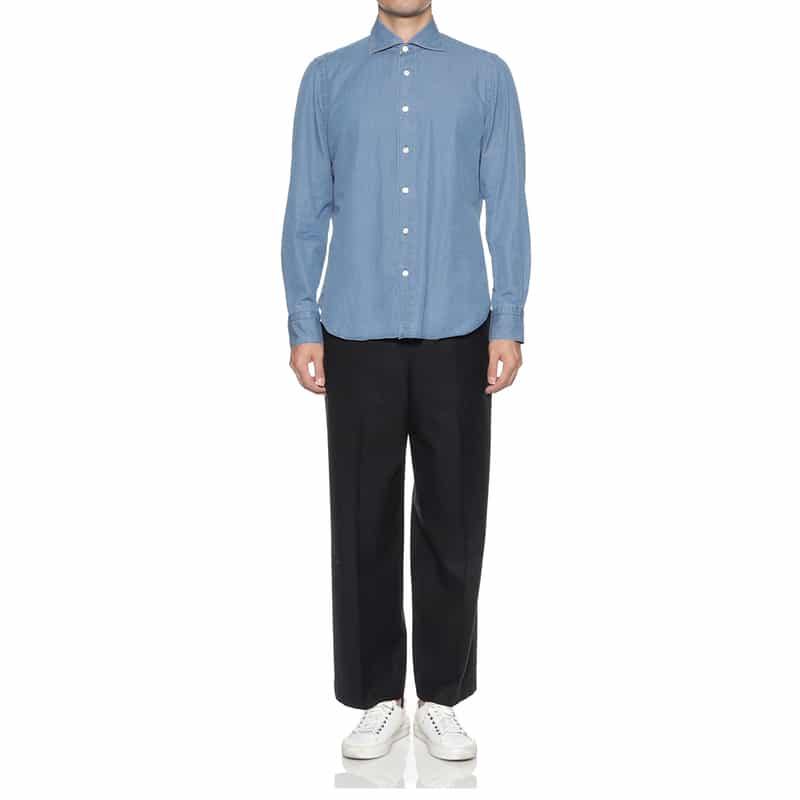 FINAMORE FINAMORE＜フィナモレ＞ デニムシャツ"SIMONE" BLUE