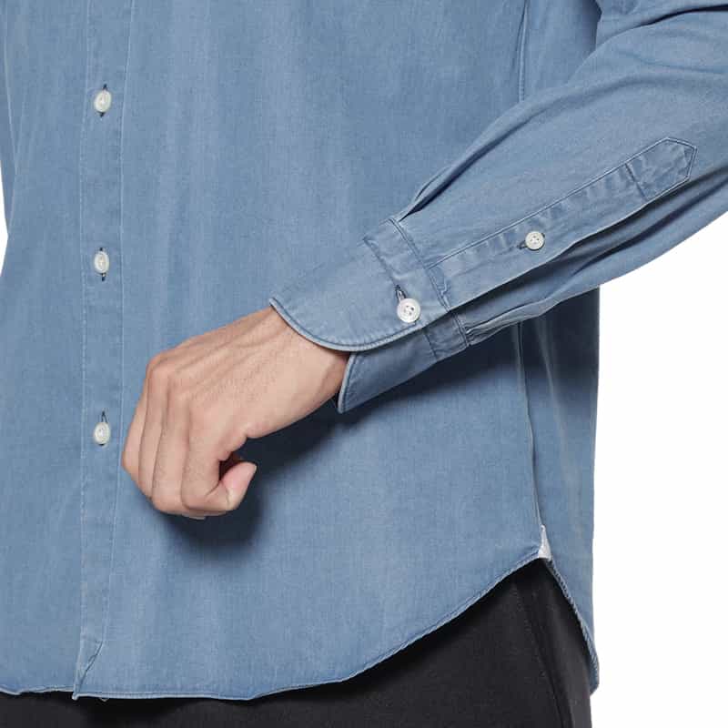 FINAMORE FINAMORE＜フィナモレ＞ デニムシャツ"SIMONE" BLUE