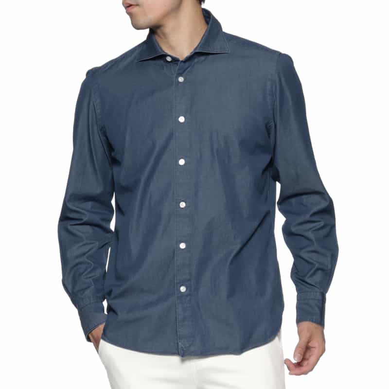 FINAMORE FINAMORE＜フィナモレ＞ デニムシャツ"SIMONE" NAVY