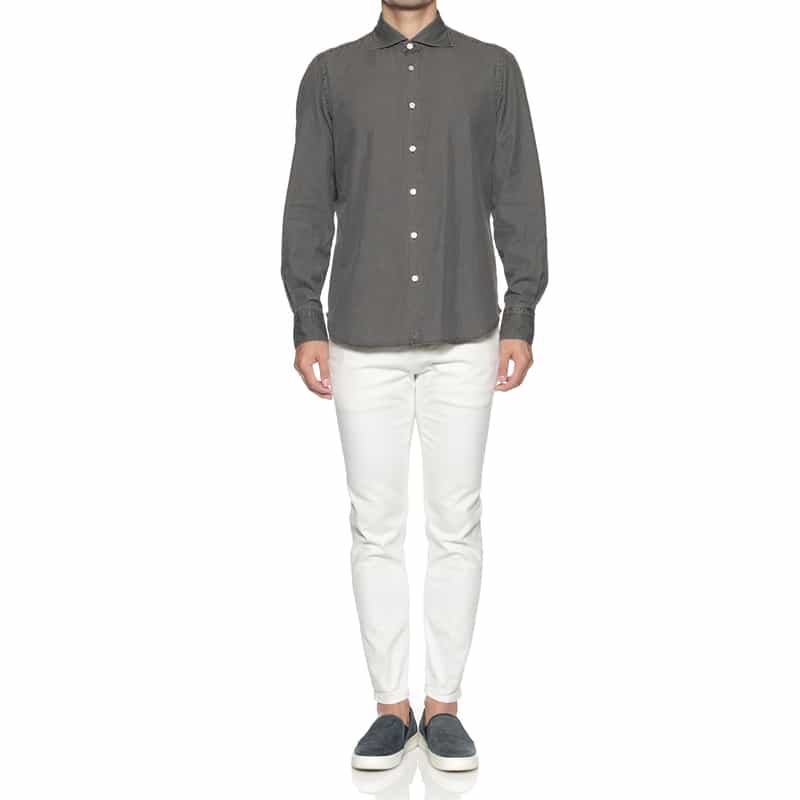 FINAMORE FINAMORE＜フィナモレ＞ デニムシャツ"SIMONE" GRAY