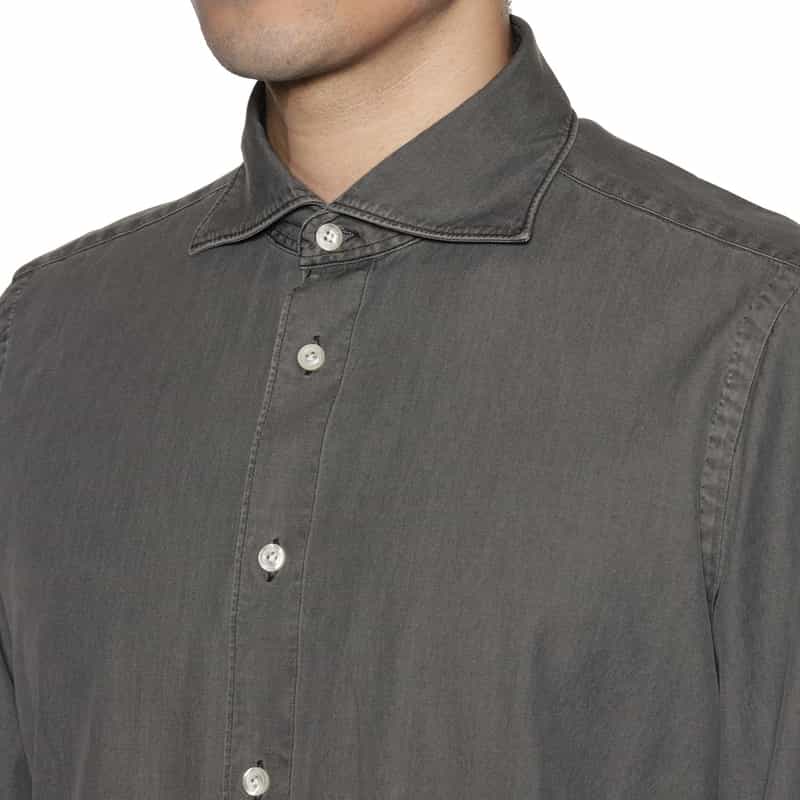 FINAMORE FINAMORE＜フィナモレ＞ デニムシャツ"SIMONE" GRAY