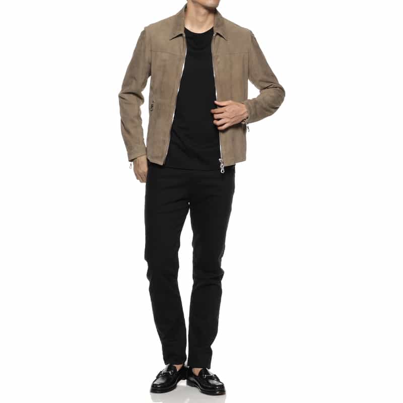 CINQUANTA CINQUANTA＜チンクワンタ＞ ゴートスエードシングルジャケット DARK GRAY