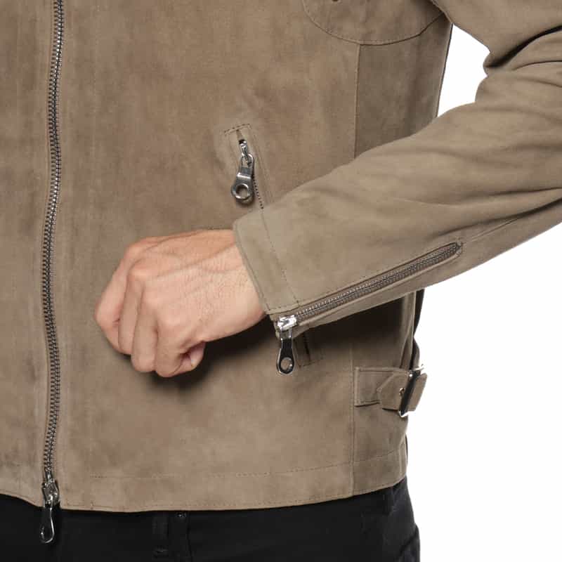 CINQUANTA CINQUANTA＜チンクワンタ＞ ゴートスエードシングルジャケット DARK GRAY