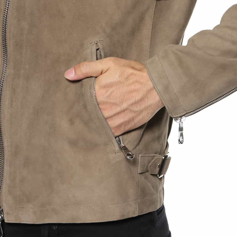 CINQUANTA CINQUANTA＜チンクワンタ＞ ゴートスエードシングルジャケット DARK GRAY