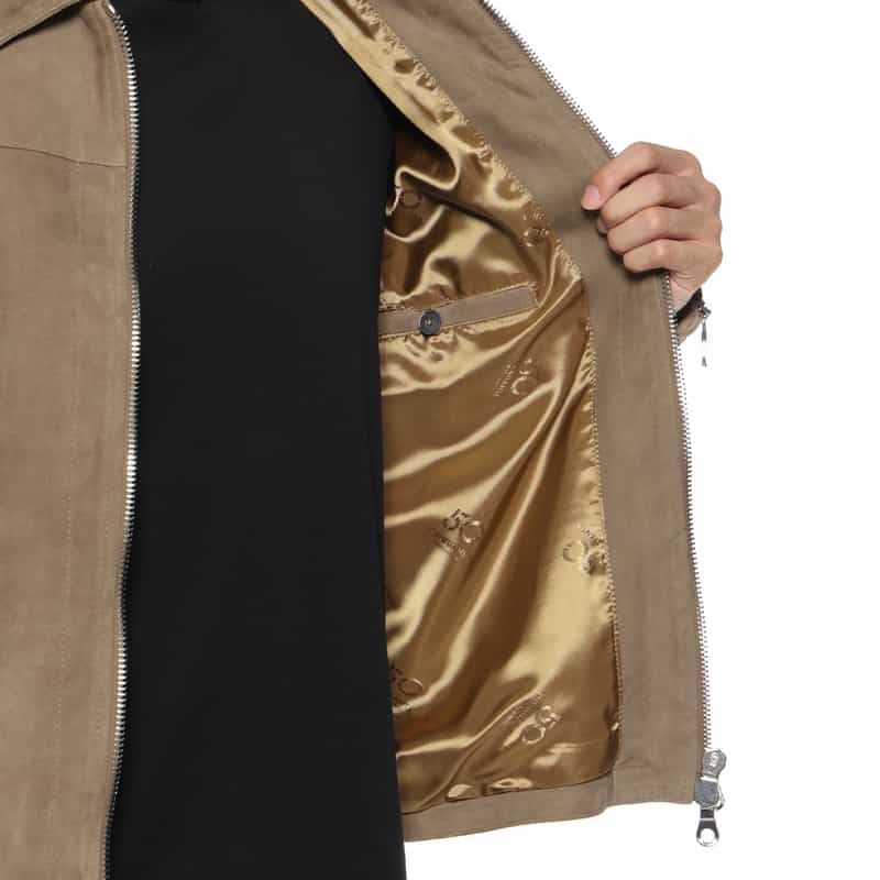 CINQUANTA CINQUANTA＜チンクワンタ＞ ゴートスエードシングルジャケット DARK GRAY