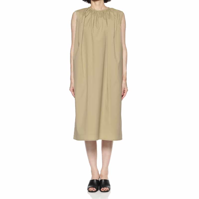 BARNEYS NEW YORK ウォッシャブル ギャザードレス BEIGE