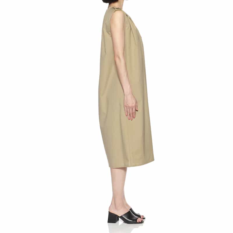 BARNEYS NEW YORK ウォッシャブル ギャザードレス BEIGE