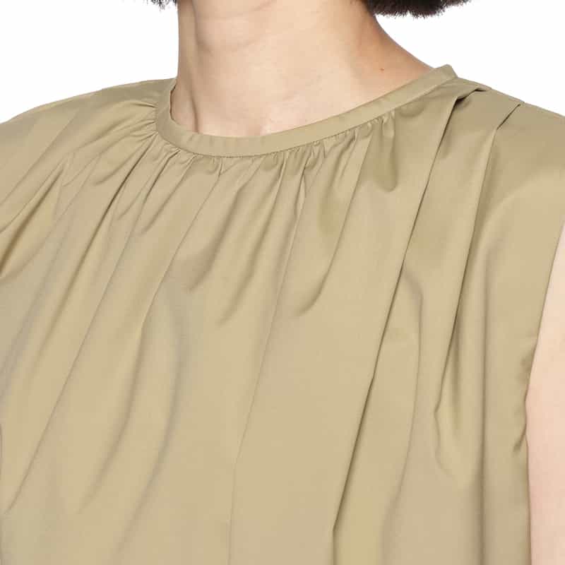 BARNEYS NEW YORK ウォッシャブル ギャザードレス BEIGE