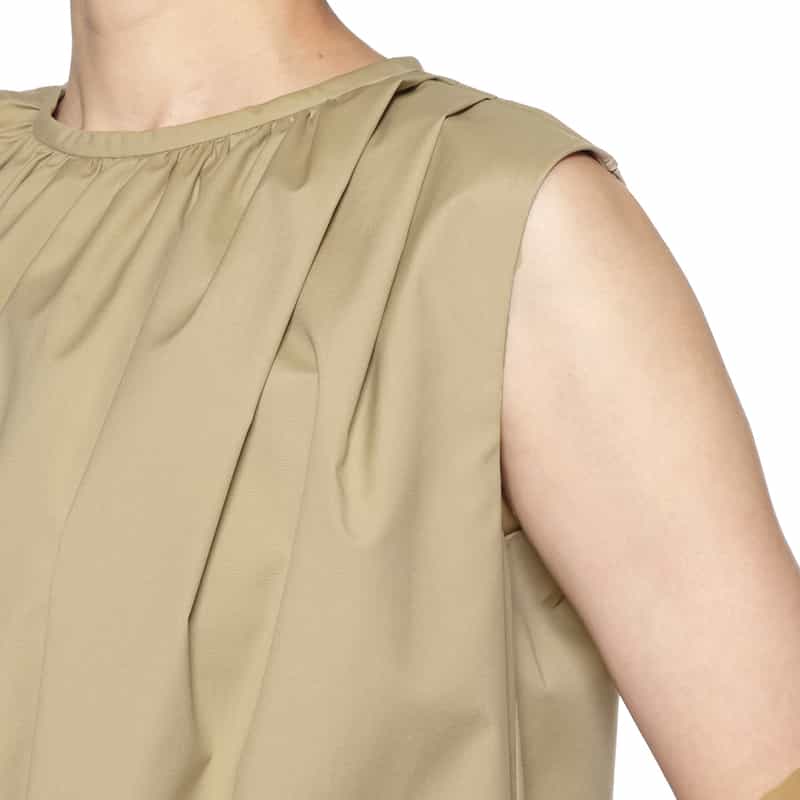 BARNEYS NEW YORK ウォッシャブル ギャザードレス BEIGE