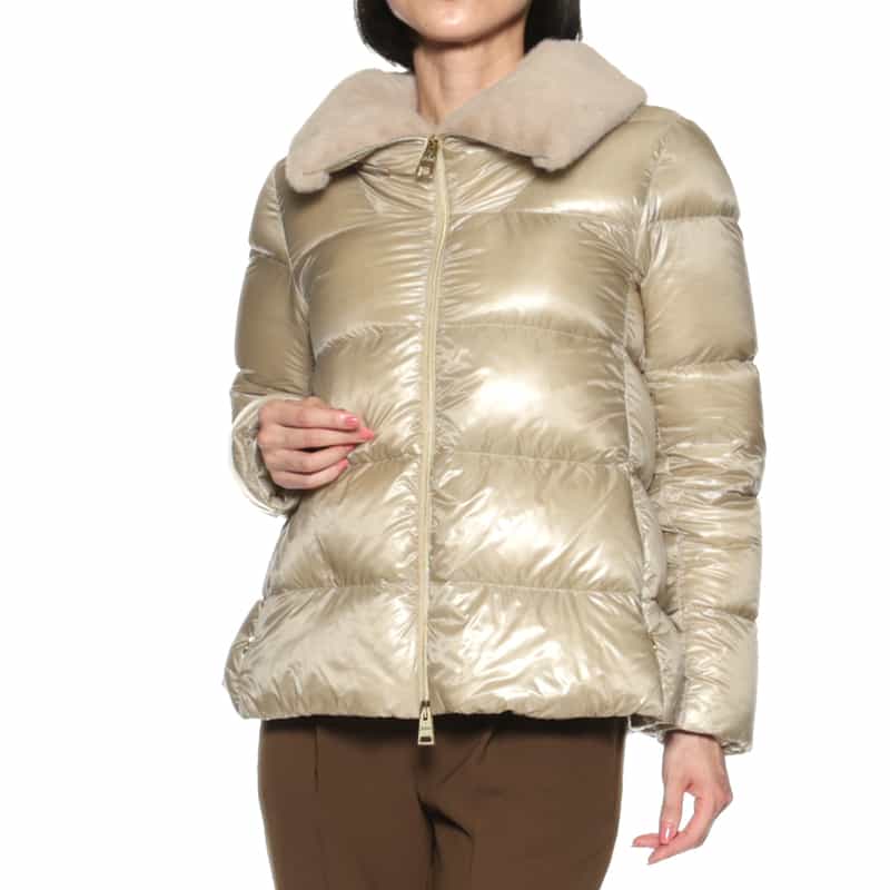 HERNO HERNO＜ヘルノ＞ ファー付きダウンジャケット IVORY