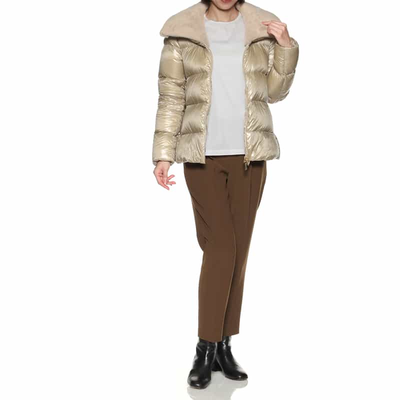 HERNO HERNO＜ヘルノ＞ ファー付きダウンジャケット IVORY