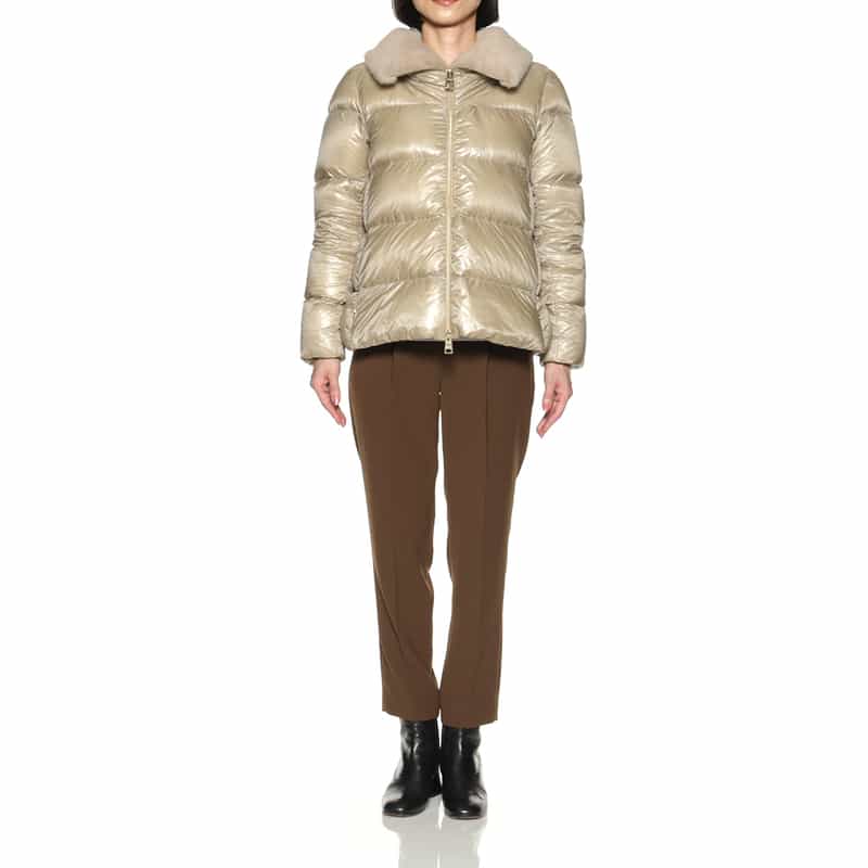 HERNO HERNO＜ヘルノ＞ ファー付きダウンジャケット IVORY