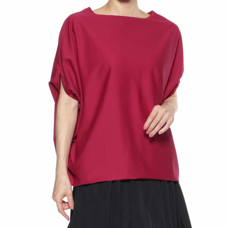 BARNEYS NEW YORK ウォッシャブル ボートネックカットソー PINK