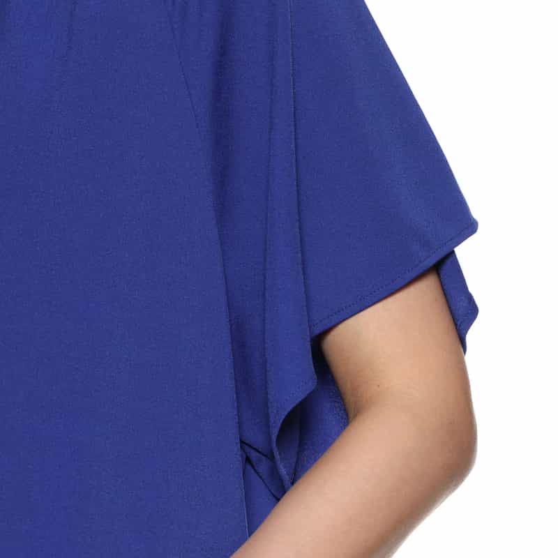 BARNEYS NEW YORK ウォッシャブル ギャザーロングドレス BLUE