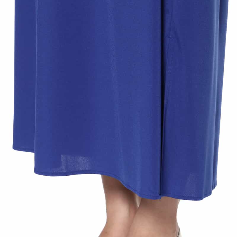 BARNEYS NEW YORK ウォッシャブル ギャザーロングドレス BLUE