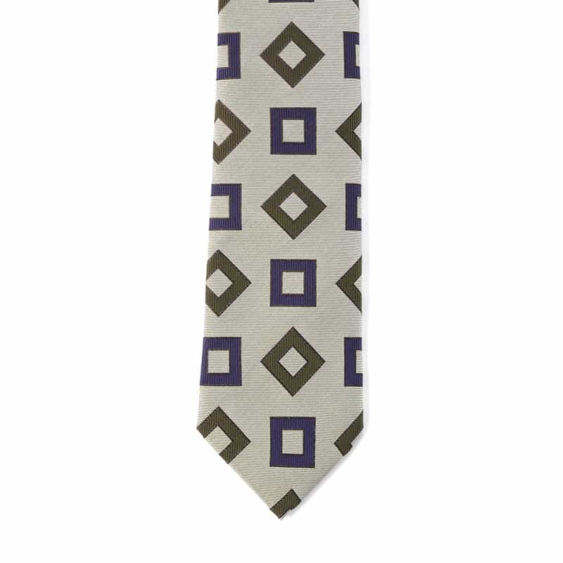 SEAWARD＆STEARN SEAWARD＆STEARN＜シーワード＆スターン＞ スクエア柄タイ GRAY